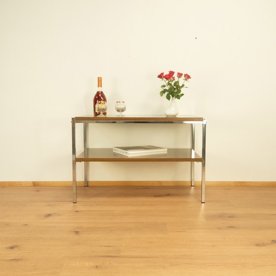 Image 1 of étagère tv, structure chromée à 2 niveaux, années 1960