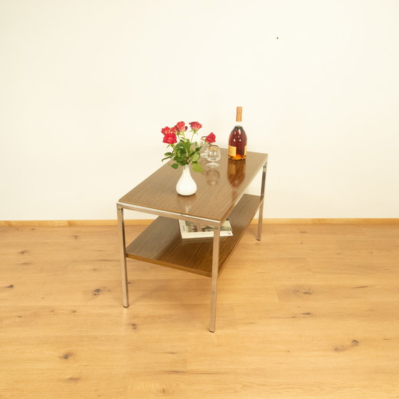 Image 1 of étagère tv, structure chromée à 2 niveaux, années 1960