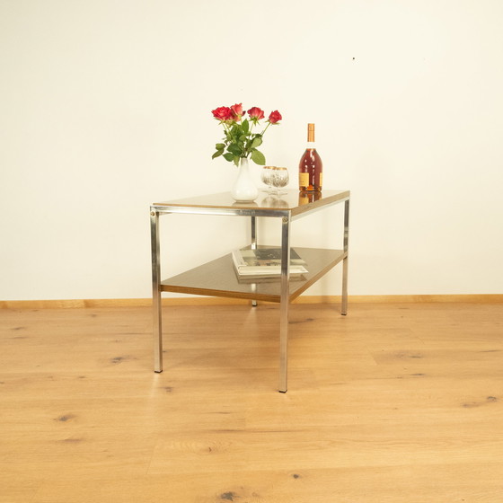 Image 1 of étagère tv, structure chromée à 2 niveaux, années 1960