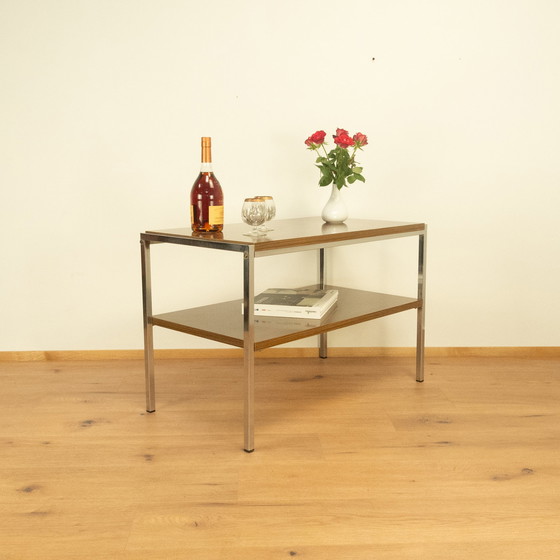 Image 1 of étagère tv, structure chromée à 2 niveaux, années 1960