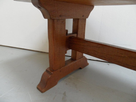 Image 1 of Brutalist Oak Bench 1960'S