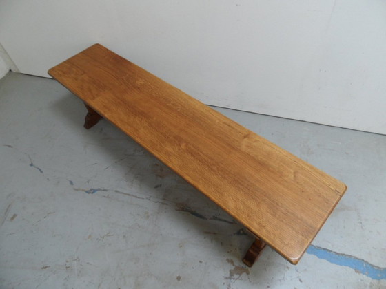 Image 1 of Brutalist Oak Bench 1960'S