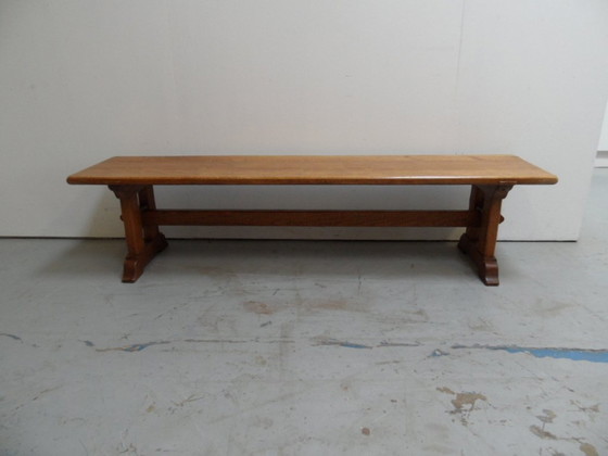 Image 1 of Brutalist Oak Bench 1960'S