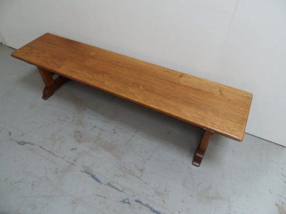 Image 1 of Brutalist Oak Bench 1960'S