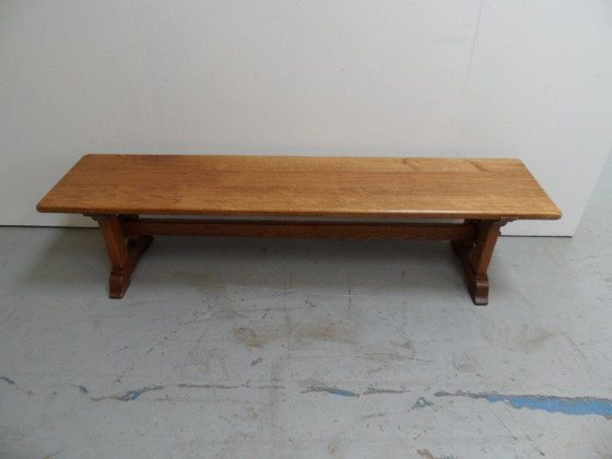 Image 1 of Brutalist Oak Bench 1960'S