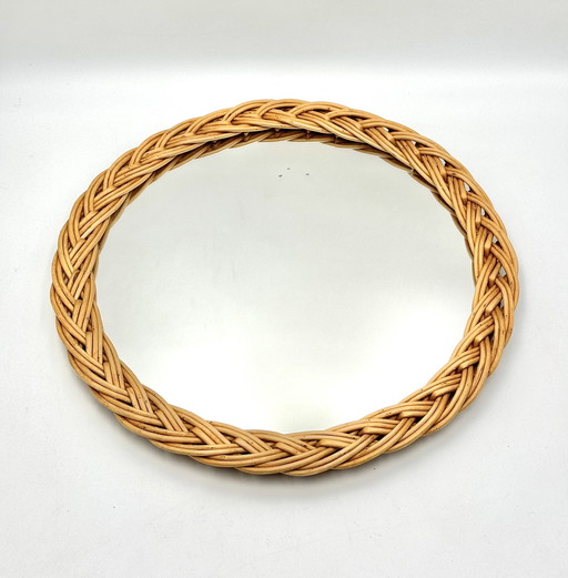Vintage Rattan Wicker Mirror