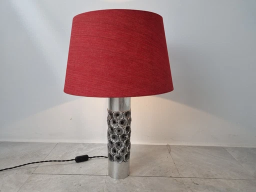 Brutalist table lamp by Willy Luyckx