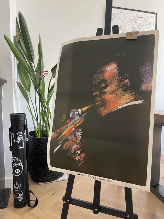 Image 1 of W. Swiezy (1931-2013), Charlie Parker 1920-1955. Manifesto vintage stampato nel 1985