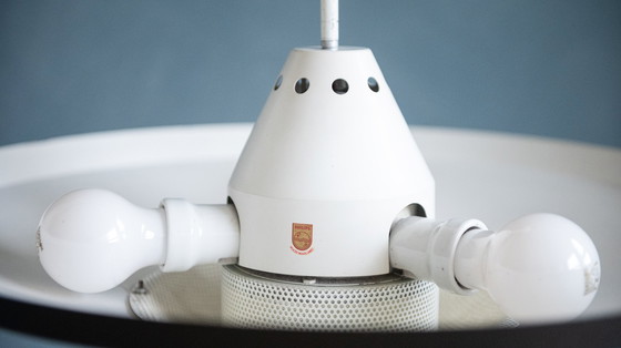 Image 1 of Lampada a sospensione vintage Philips in bianco e nero di Louis Kalff