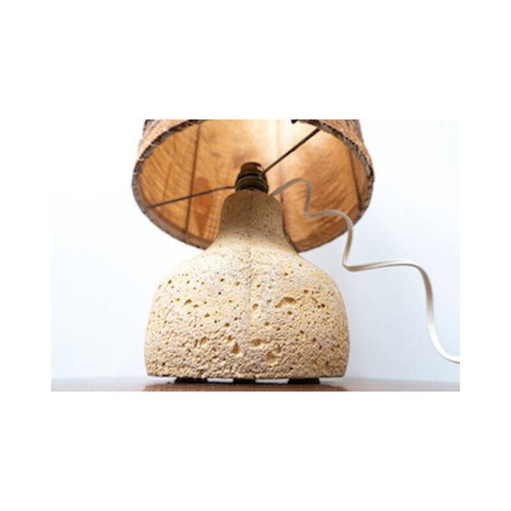Image 1 of Lampada da tavolo in travertino di metà secolo, anni '60