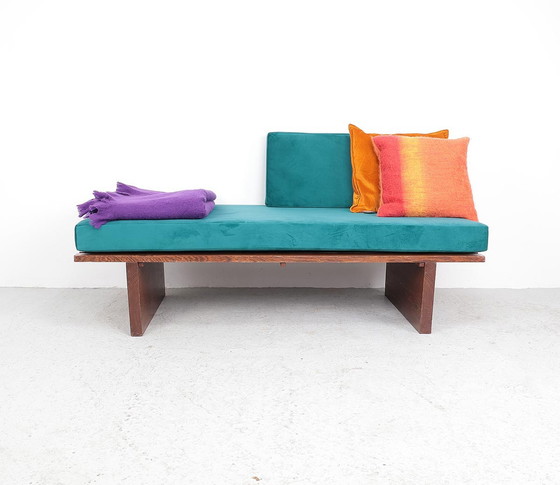 Image 1 of Vintage wenge wide slatted sofa, 1960s