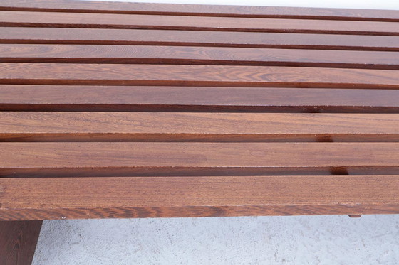Image 1 of Banc vintage en wengé à larges lattes, 1960s