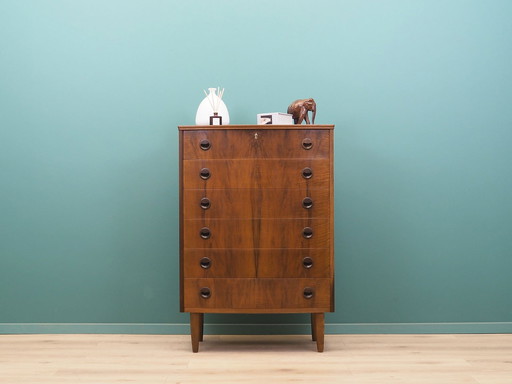 Walnut Chest Of Drawers, Danish Design, 1960S, Production: Denmark