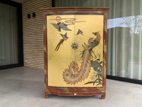 Image 1 of Chinese Arts & Crafts Wall Cabinet