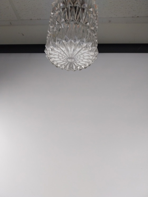 Image 1 of 1 X 1970's Glass And Orange Metal Hallamp Ceiling Lamp