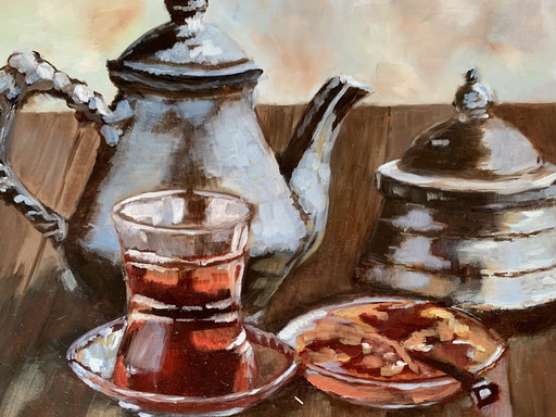 Hanna Dabko - Still life drinking tea