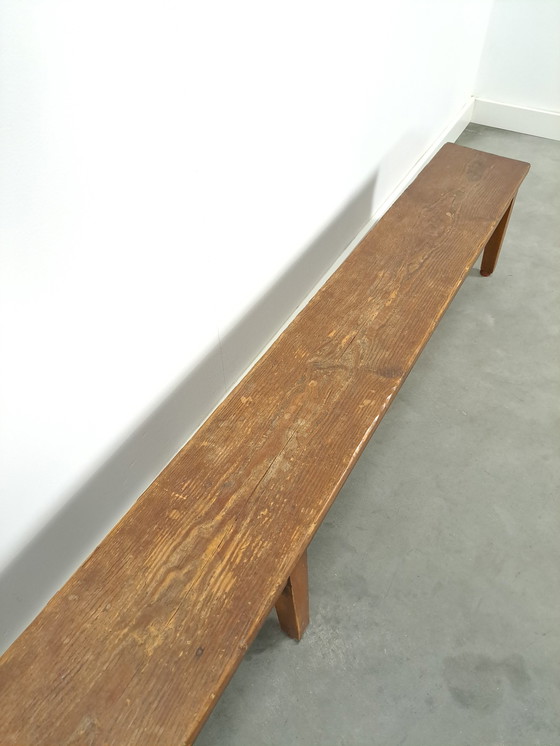 Image 1 of Long Old Wooden Bench From France