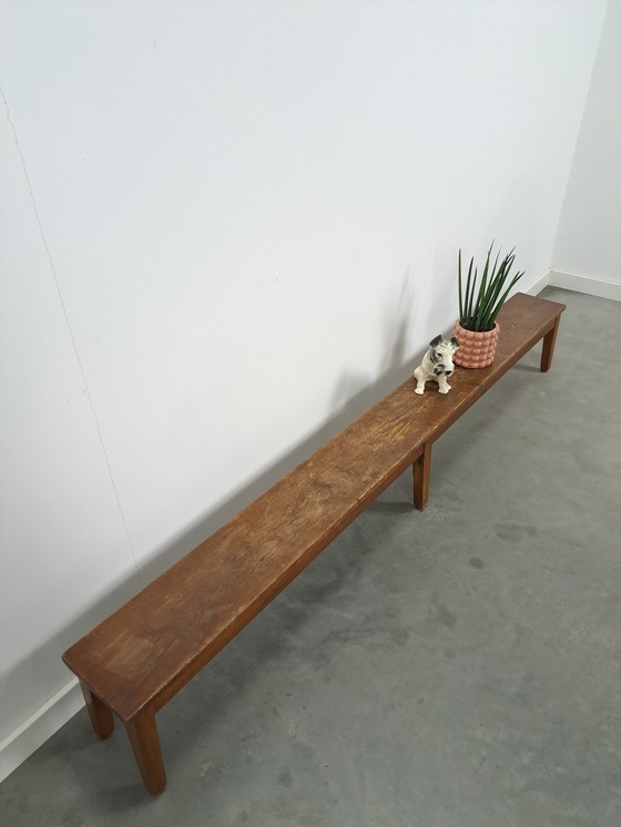 Image 1 of Long Old Wooden Bench From France