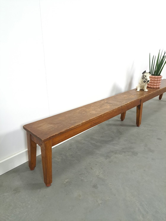 Image 1 of Long Old Wooden Bench From France