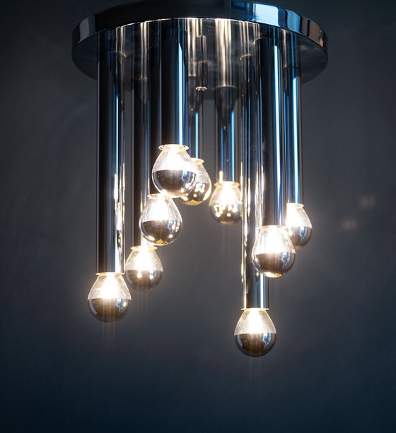 Image 1 of Gaetano Sciolari Boulanger Silver Ceiling Lamp