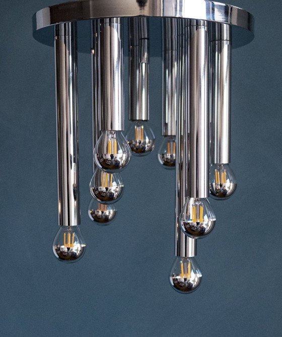 Image 1 of Gaetano Sciolari Boulanger Silver Ceiling Lamp