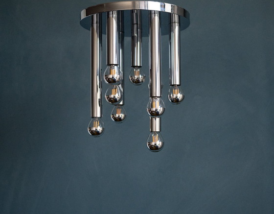 Image 1 of Gaetano Sciolari Boulanger Silver Ceiling Lamp