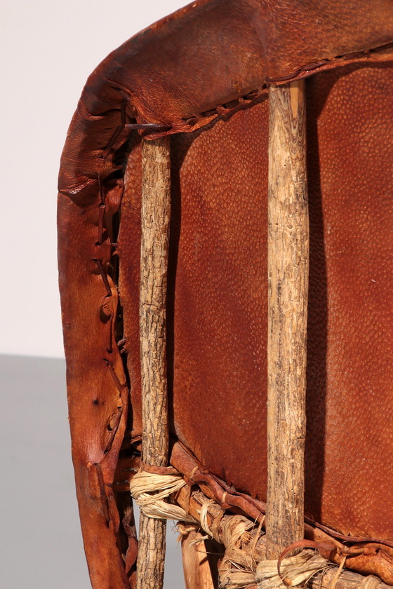 Image 1 of Sedia in pelle di struzzo Equipale Folk Art, Messico, 1970