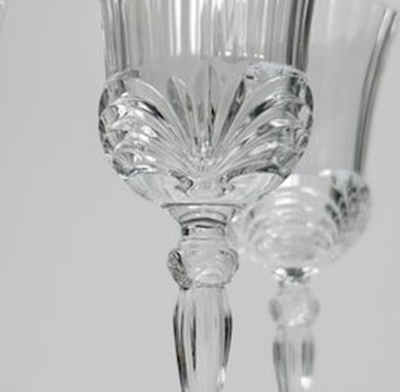 Image 1 of 5X Italian crystal glasses wine 80s shell decor