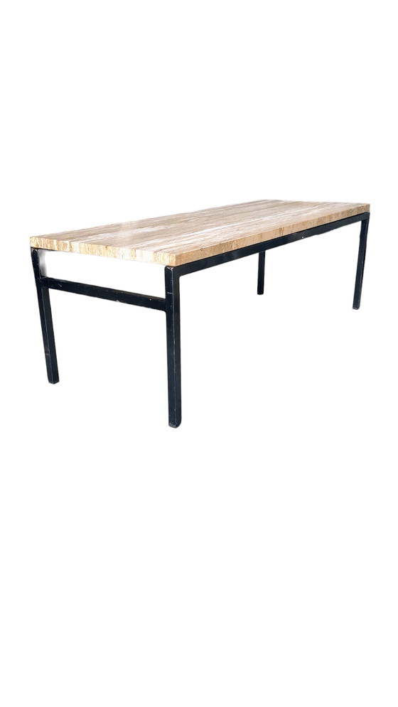 Image 1 of Travertine coffee table, metal frame, 1960s