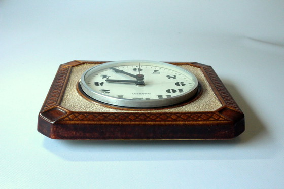 Image 1 of Ceramic kitchen clock - Wall clock - Dugena - With quartz movement - Vintage