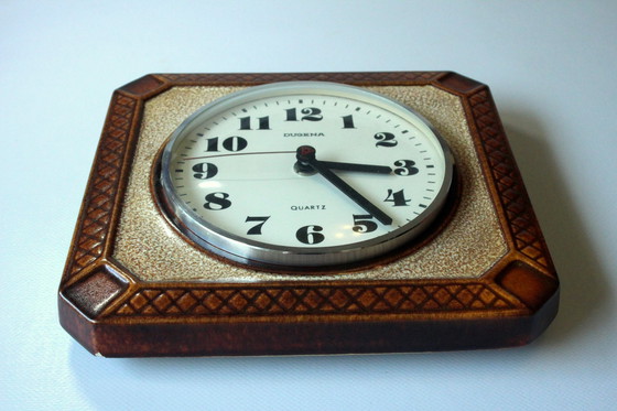 Image 1 of Ceramic kitchen clock - Wall clock - Dugena - With quartz movement - Vintage