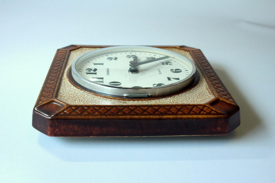 Image 1 of Ceramic kitchen clock - Wall clock - Dugena - With quartz movement - Vintage