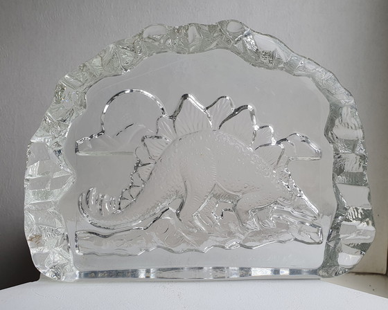 Image 1 of Sculpture en verre avec dinosaure