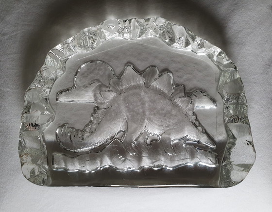 Image 1 of Sculpture en verre avec dinosaure