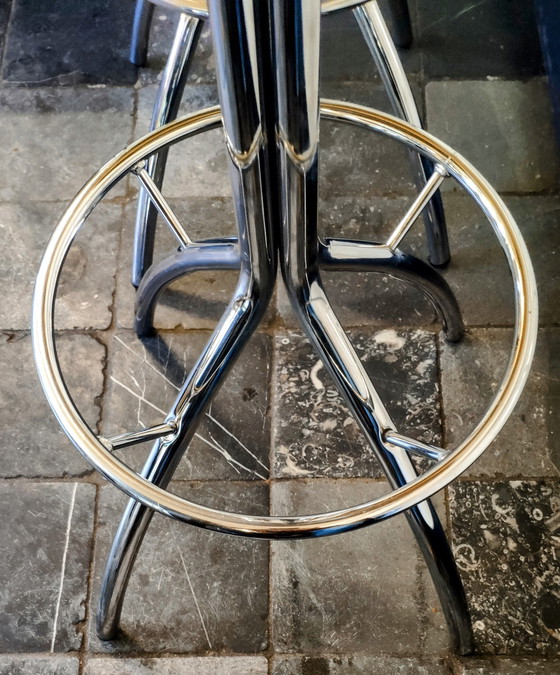 Image 1 of Set of two Effezeta Italian bar stools, 2000s