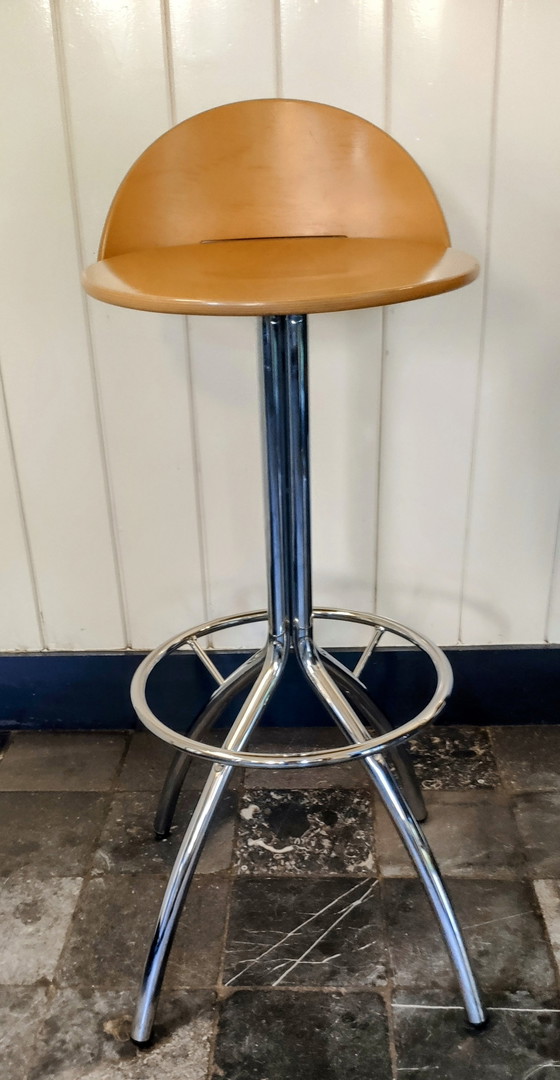 Image 1 of Set of two Effezeta Italian bar stools, 2000s