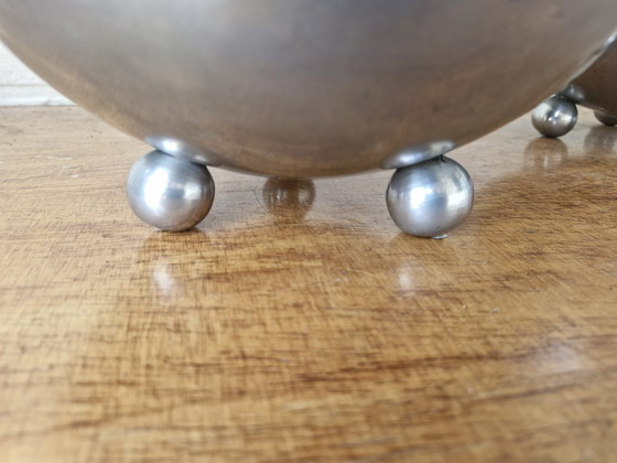 Image 1 of 2x Beautiful Vintage Metal Flower Pots.