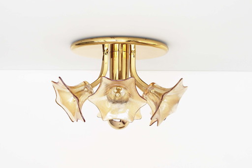 Superbes lampes à encastrer en verre vintage de Sische