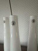 3x Vintage vases hand blown white