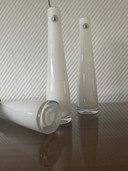3x Vintage vases hand blown white