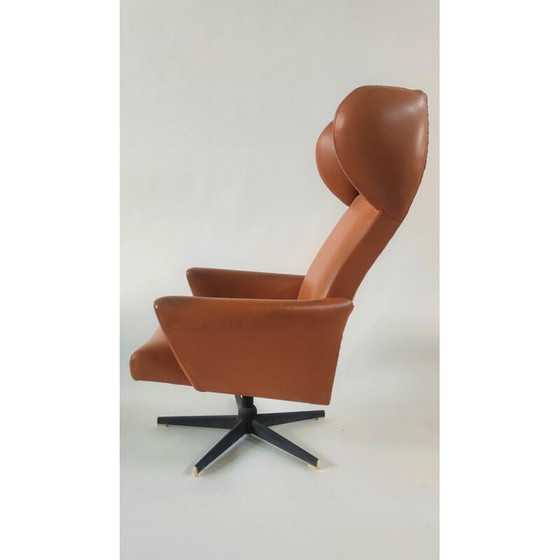 Image 1 of Vintage swivel wing armchair by Dřevotvar Pardubice, Czechoslovakia 1970s