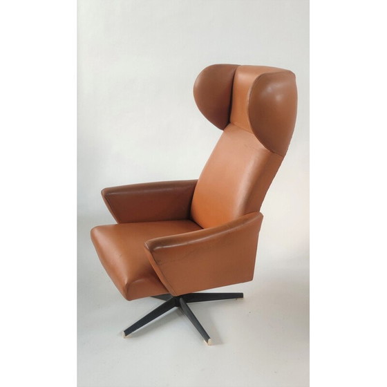 Image 1 of Vintage swivel wing armchair by Dřevotvar Pardubice, Czechoslovakia 1970s