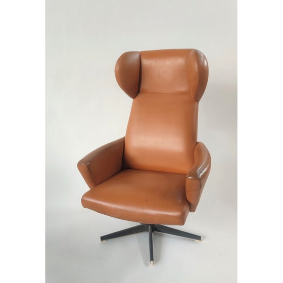 Image 1 of Vintage swivel wing armchair by Dřevotvar Pardubice, Czechoslovakia 1970s