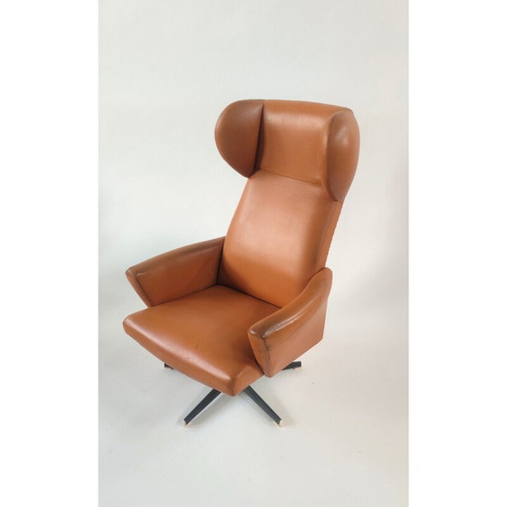 Image 1 of Vintage swivel wing armchair by Dřevotvar Pardubice, Czechoslovakia 1970s