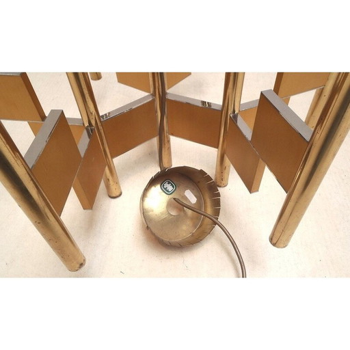 Vintage brass chandelier by Gaetano Sciolari, 1970