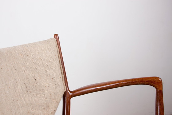 Image 1 of Teak and fabric Danish armchair Model Bo-72 by Finn Jhul for Bovirke 1946.