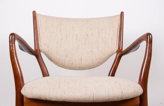 Image 1 of Teak and fabric Danish armchair Model Bo-72 by Finn Jhul for Bovirke 1946.