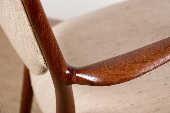 Image 1 of Teak and fabric Danish armchair Model Bo-72 by Finn Jhul for Bovirke 1946.