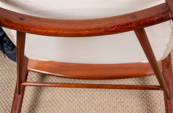 Image 1 of Teak and fabric Danish armchair Model Bo-72 by Finn Jhul for Bovirke 1946.