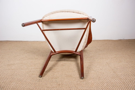 Image 1 of Teak and fabric Danish armchair Model Bo-72 by Finn Jhul for Bovirke 1946.